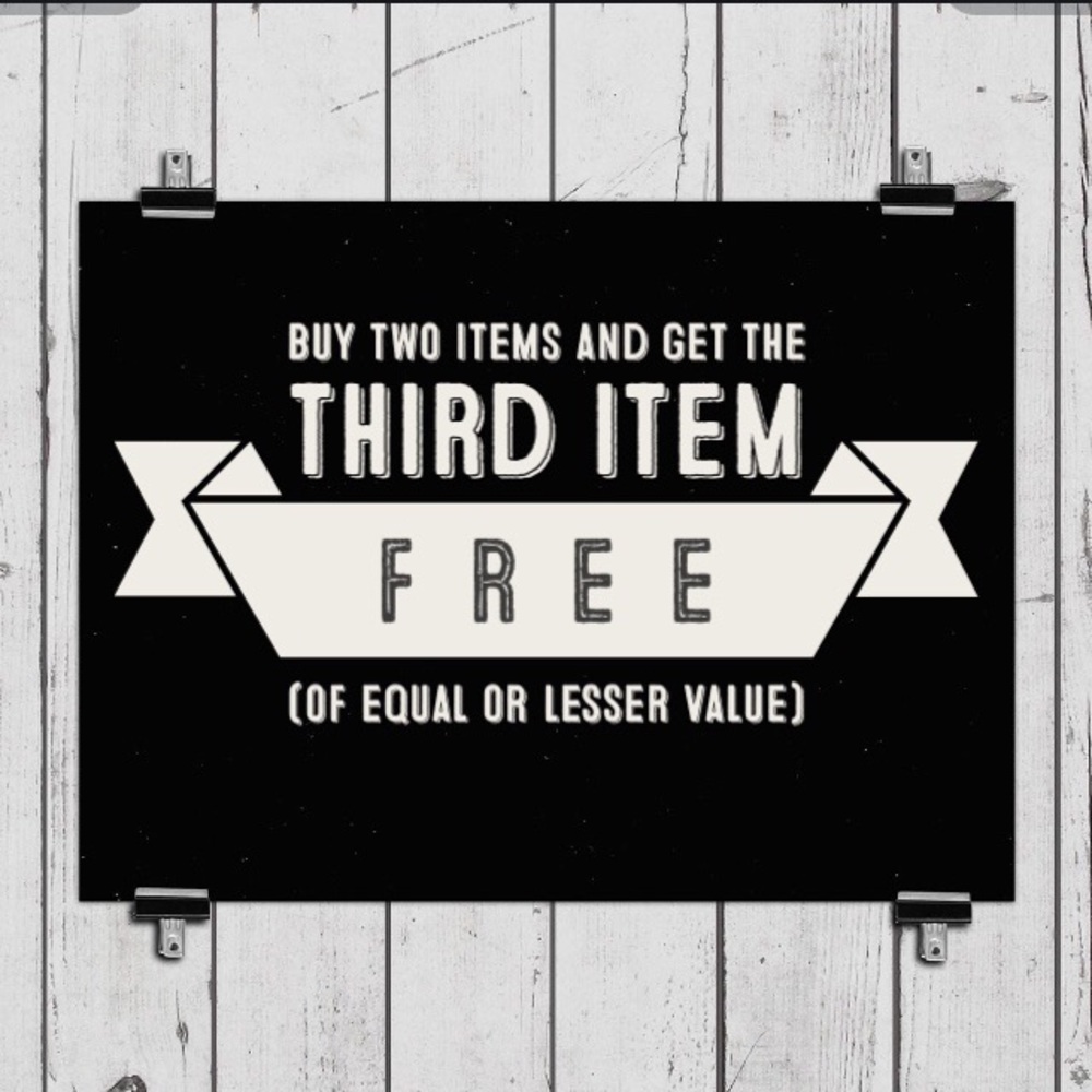 Buy 2 Items & get 3rd 🛍item free! (Equal or Less)